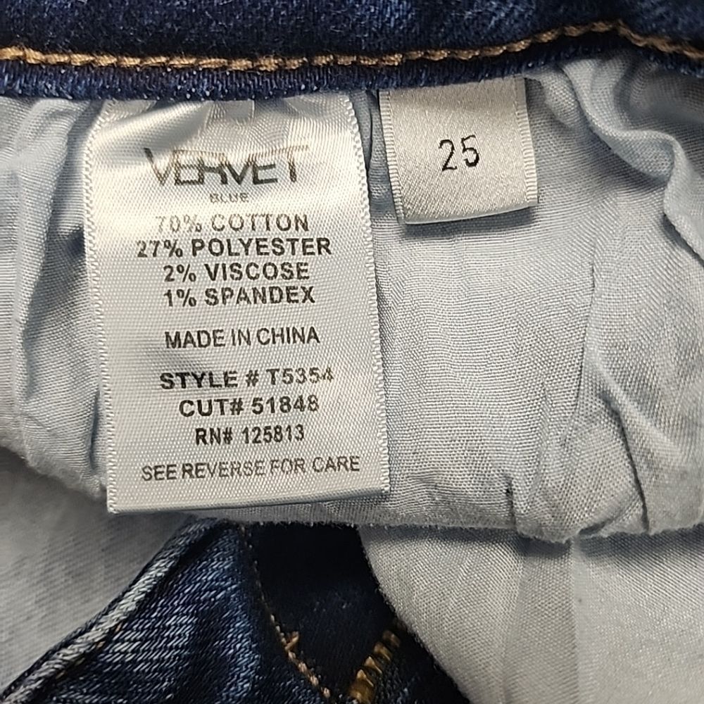 Vervet Growing High Rise Slim Straight Crop Raw Hem Women’s Size 25 - Picture 8 of 15
